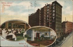 Hotel Henry, Pittsburgh, PA - Cafe and Parlor Postcard