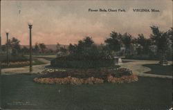 Flower Beds, Olcott Park, Virginia, MN Postcard