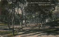 Beautiful Fairmont Park, Council Bluffs, Iowa Postcard