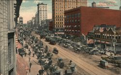 Main Street Market Scene, North from Fifth Street, Dayton, OH Postcard