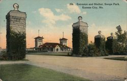 Entrance and Shelter, Swope Park, Kansas City Postcard