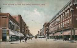 South Burdick St. from Post Office, Kalamazoo, MI Postcard