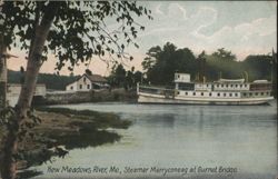 New Meadows River, ME, Steamer Merryconeag at Gurnet Bridge Postcard