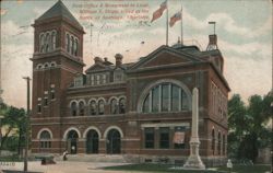 Post Office & Monument to Lieut. William E. Shipp, Charlotte, NC Postcard