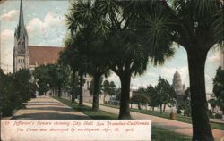 Jefferson Square showing City Hall, San Francisco, CA Postcard