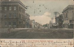 B Street, Haywards, California Postcard