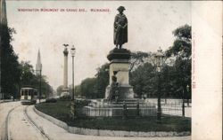 Washington Monument on Grand Ave, Milwaukee Postcard