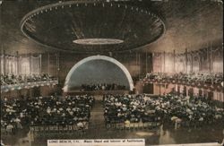 Music Stand and Interior of Auditorium, Long Beach, CA Postcard