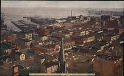 View of Duluth, Minnesota Shipping District Postcard