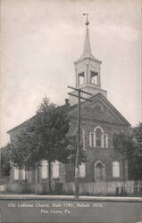 Old Lutheran Church, Pine Grove, PA - Built 1785, Rebuilt 1818 Postcard