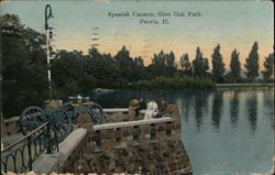 Spanish Cannon, Glen Oak Park, Peoria, Illinois Postcard