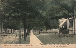 Walnut St. Looking West, Titusville, PA Postcard