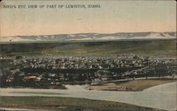 Bird's Eye View of Part of Lewiston, Idaho Postcard