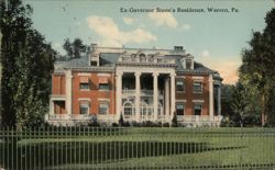 Ex-Governor Stone's Residence, Warren, PA Postcard