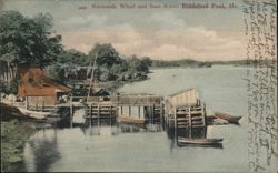 Norwoods Wharf and Saco River, Biddeford Pool, Maine Postcard