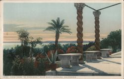 View from "El Fureides" Near Santa Barbara, California Postcard