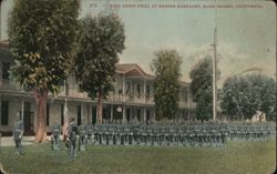 Full Dress Drill at Marine Barracks, Mare Island, California Postcard