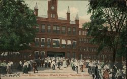 Noon Hour, Waltham Watch Factory, Waltham, MA Postcard