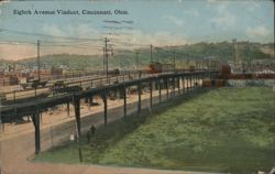 Eighth Avenue Viaduct, Cincinnati, Ohio Postcard