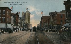 Looking North on Market Street, Chattanooga Postcard