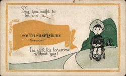 South Shaftsbury, Vermont - Sentimental Kid Postcard