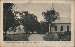 Baptist Church, Chapel and Parsonage, East Dover, VT Postcard