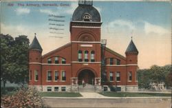 The Armory, Norwalk, Conn. Postcard