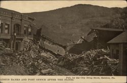 Austin Banks and Post Office After the Flood Postcard