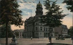 Post Office, Erie, PA Postcard