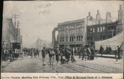 Chelsea Square, showing Odd Fellows Bldg, Post Office & Savings Bank Postcard