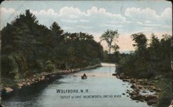 Outlet of Lake Wentworth, Smiths River, Wolfboro, NH Postcard