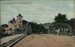 Canal Bridge, 9th Street, Waterford, NY Postcard