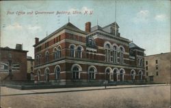 Post Office and Government Building, Utica, NY Postcard