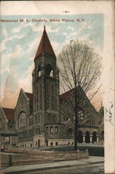 Memorial M. E. Church, White Plains, NY Postcard