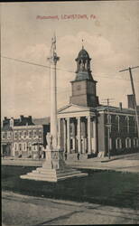 Monument and Courthouse, Lewistown, PA Postcard