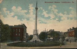 Monument Square, Lewistown, PA Postcard