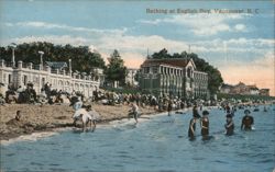 Bathing at English Bay, Vancouver, B.C. Postcard