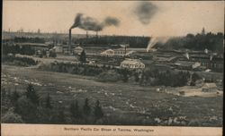 Northern Pacific Car Shops at Tacoma, Washington Postcard