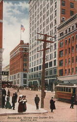 Second Ave., James, and Cherry Sts., Seattle, WA Postcard