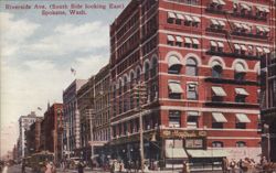 Riverside Ave. (South Side Looking East), Spokane, Wash. Postcard