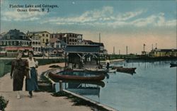 Fletcher Lake and Cottages, Ocean Grove, NJ Postcard