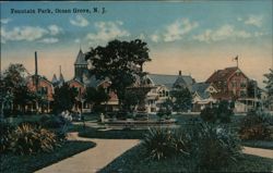 Fountain Park, Ocean Grove, New Jersey Postcard