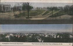 The Campus and Bird's Eye View of Hanover, NH Postcard