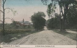 A Street Scene, Durham, NH Postcard