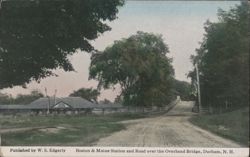 Boston & Maine Station and Road over the Overhead Bridge Postcard