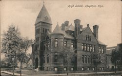 High School, Cheyenne, Wyo. Postcard