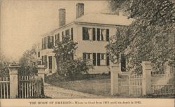 Home of Ralph Waldo Emerson, Concord, MA Postcard