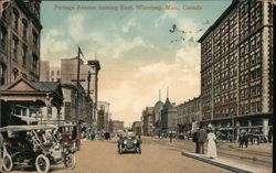 Portage Avenue, Looking East, Winnipeg Postcard