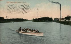 Deal Lake, Asbury Park, NJ - Boat Trip Postcard