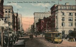 High Street Looking North from Gay Street, Columbus, Ohio Postcard